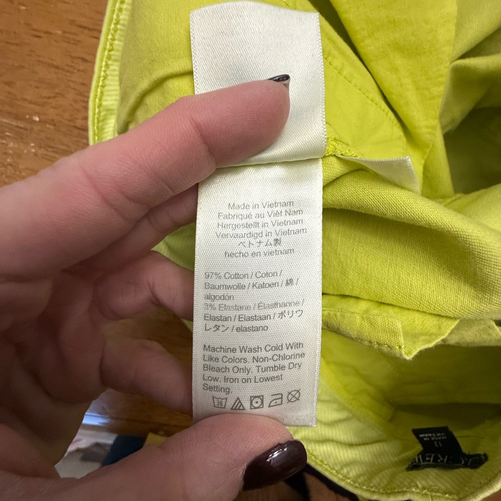 J. Crew Chartreuse Women's Shorts 12 - Picture 4 of 9
